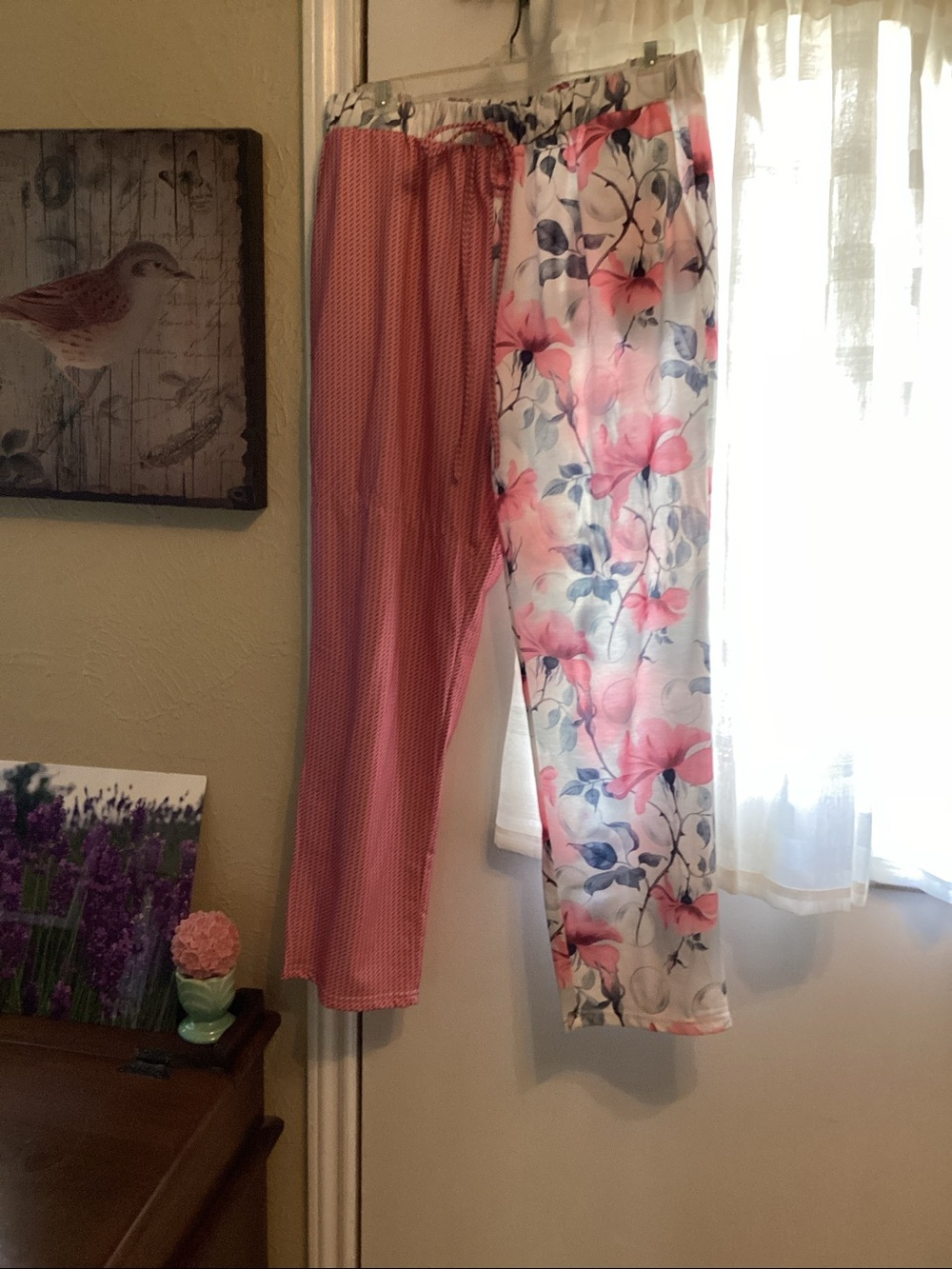 Pink Floral relaxed fit pants